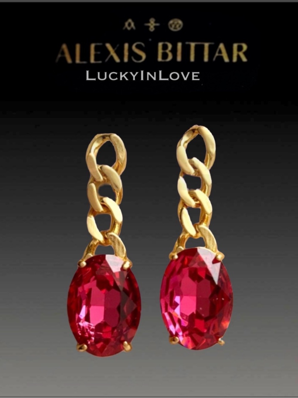 ALEXIS BITTAR • Bonbon Clear Raspberry Glass Crystal Small Drop Earrings